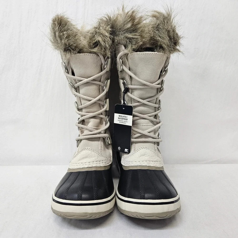 Sorel Joan of Arctic Snow Boots Waterproof NL3481-920 Fawn Black Womens Size 7